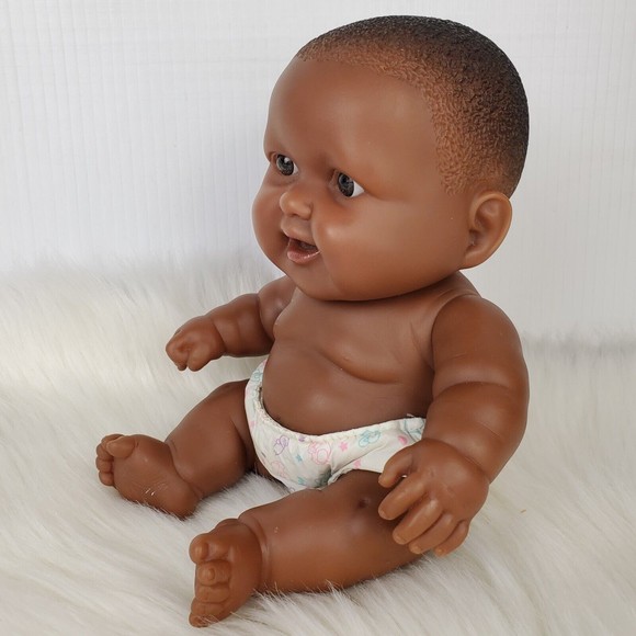 Berenguer Ethnic African American Black Chubby Baby Doll Wearing Diaper 10" - Picture 3 of 8